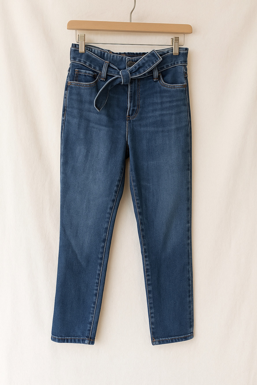 Sanctuary Jeans 27 Belted Ankle Skinny Crop High Rise Minimalist Casual Chic
